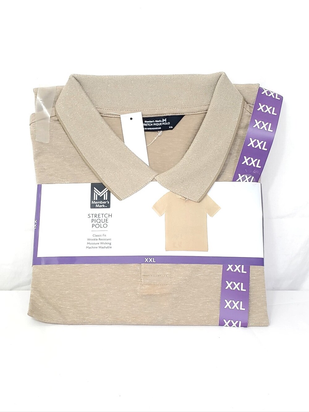 Member's Mark Beige Stretch Pique Polo - XXL